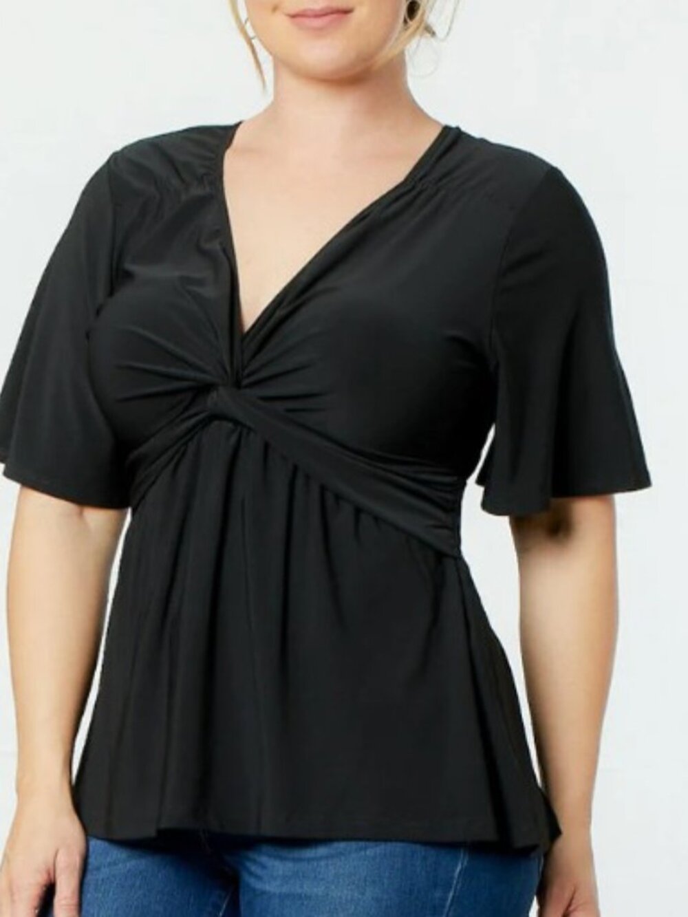 Kiyonna Abby Black Blouse Top Size 22 24 3X $68